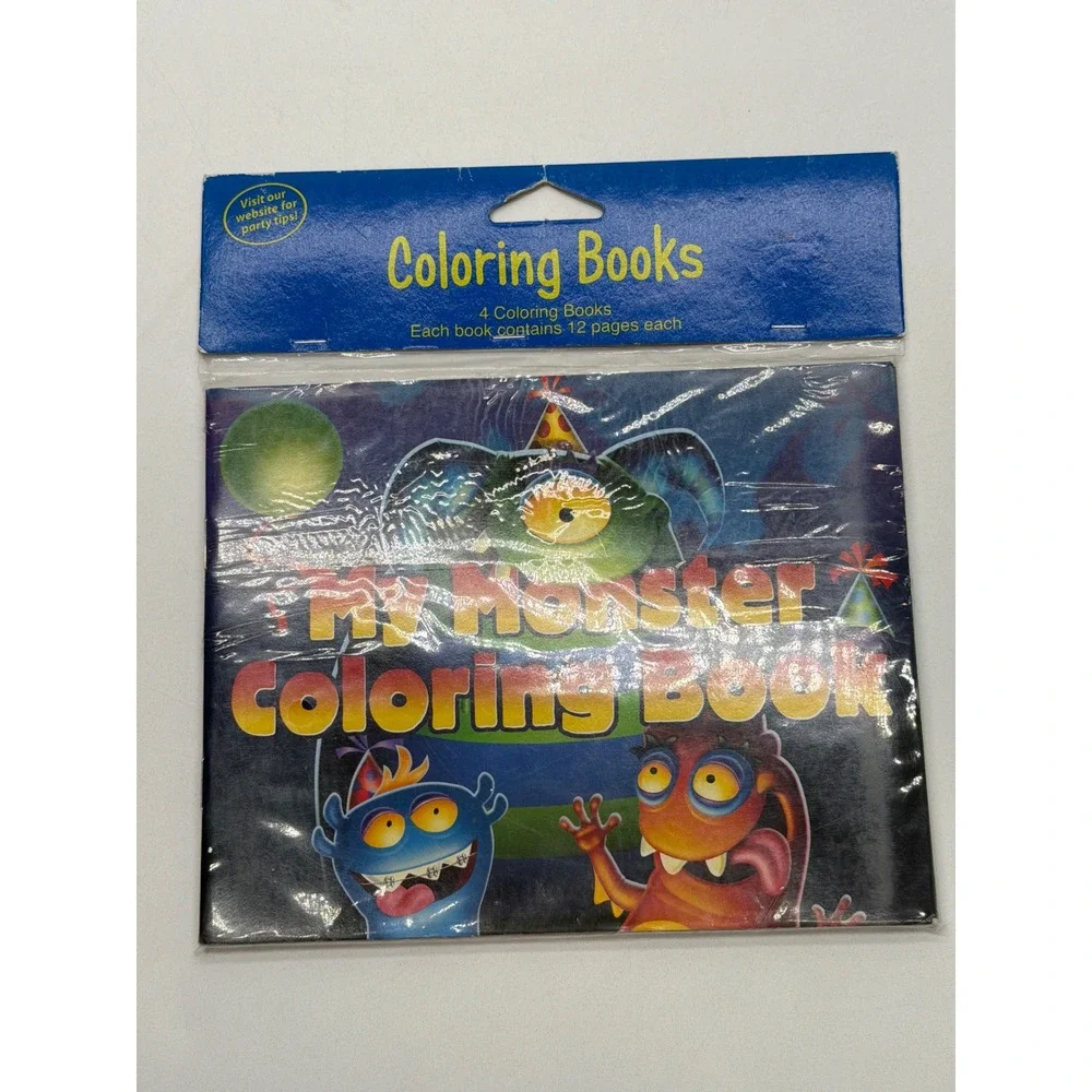 Monster Birthday Party Supplies Set Plates Tablecover Coloring Books 21pc Bundle